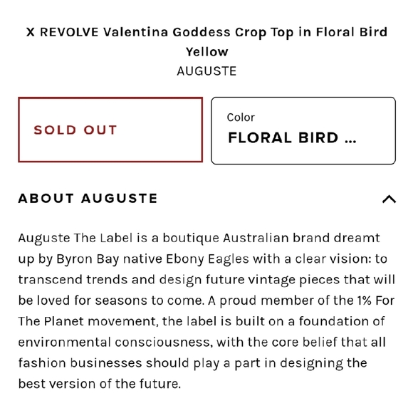 New Auguste Valentina Goddess Crop Top Floral 10 M - Picture 4 of 16